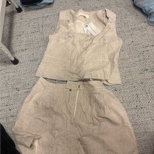 Elegant Beige Two-Piece Set